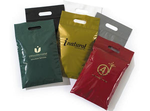 Die Cut Handle Plastic Bags with Zip Lock Closure