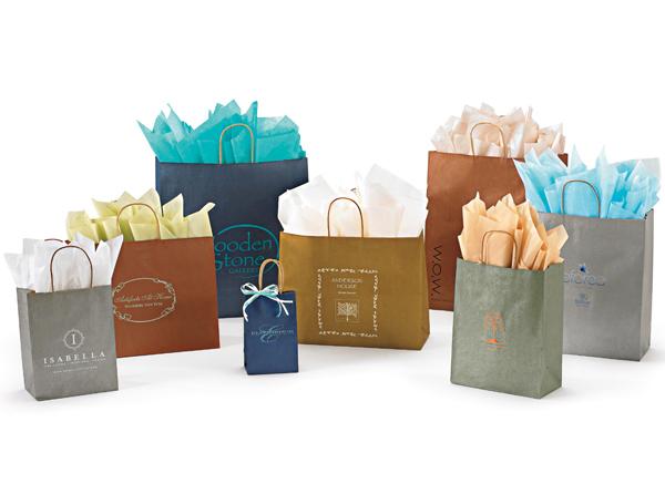 Metallic Tints on Kraft Shopping Bags