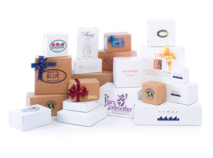 Natural Kraft & White Gloss Two Piece Lock Corner Gift Boxes