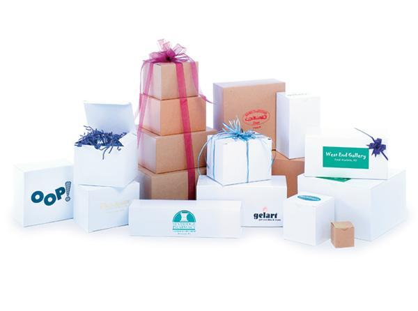 Natural Kraft & White Gloss One Piece Gift Boxes