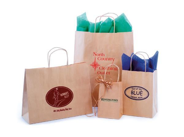 Textured Natural Kraft Shopping Bags